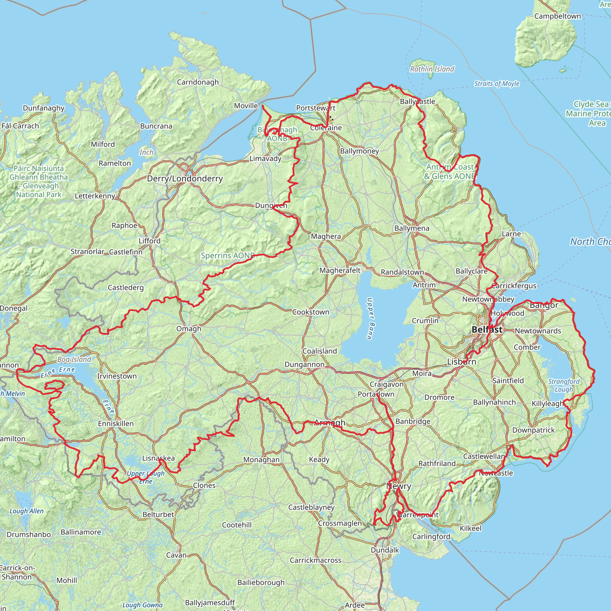 Ulster Way mobile static map