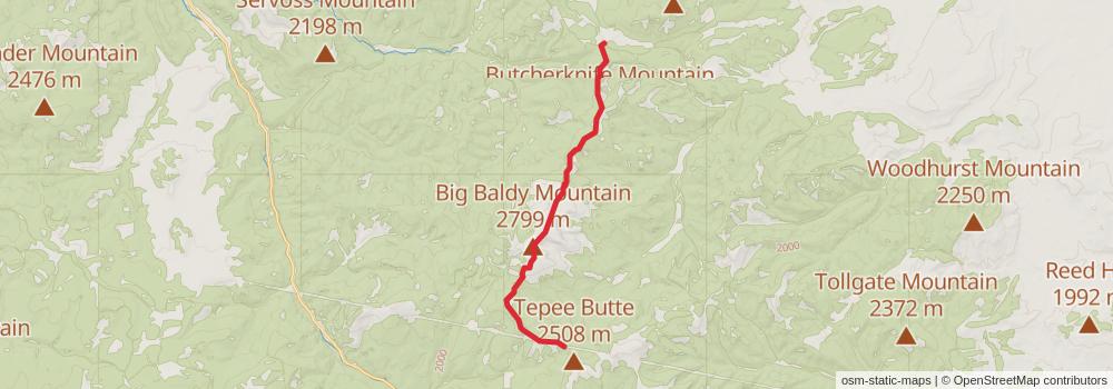 American Perimeter Trail - Rocky Mountains Primary stage 51 Map