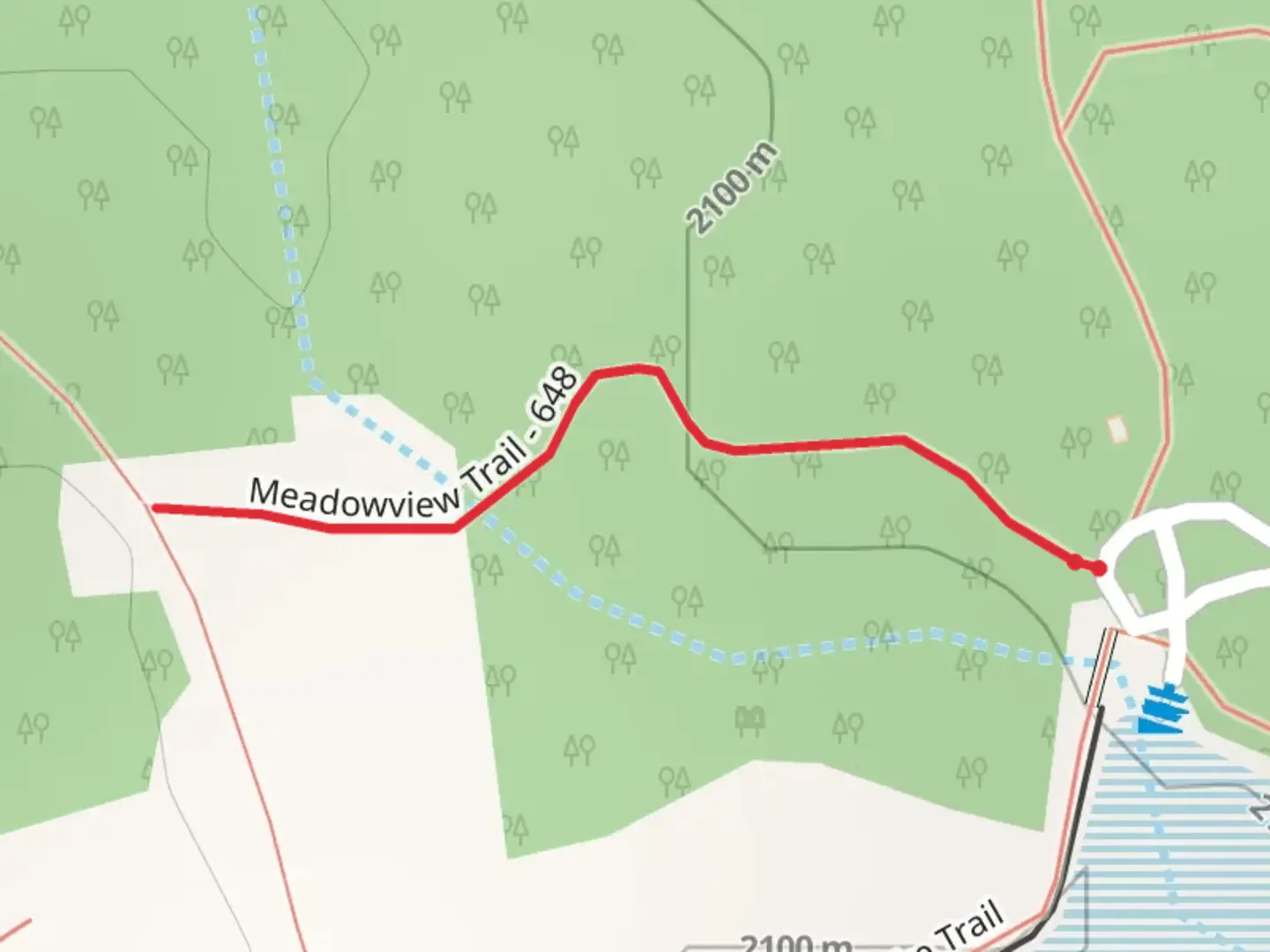 An image depicting the trail Meadowview Trail and its surrounding area.