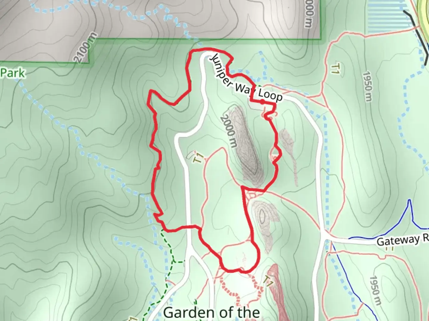 An image depicting the trail Palmer and Central Garden Loop Trail and its surrounding area.