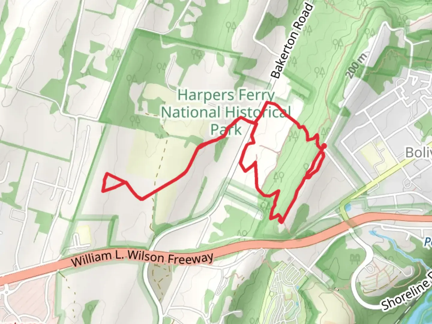 An image depicting the trail Night Battle and Moler Farm Trail and its surrounding area.