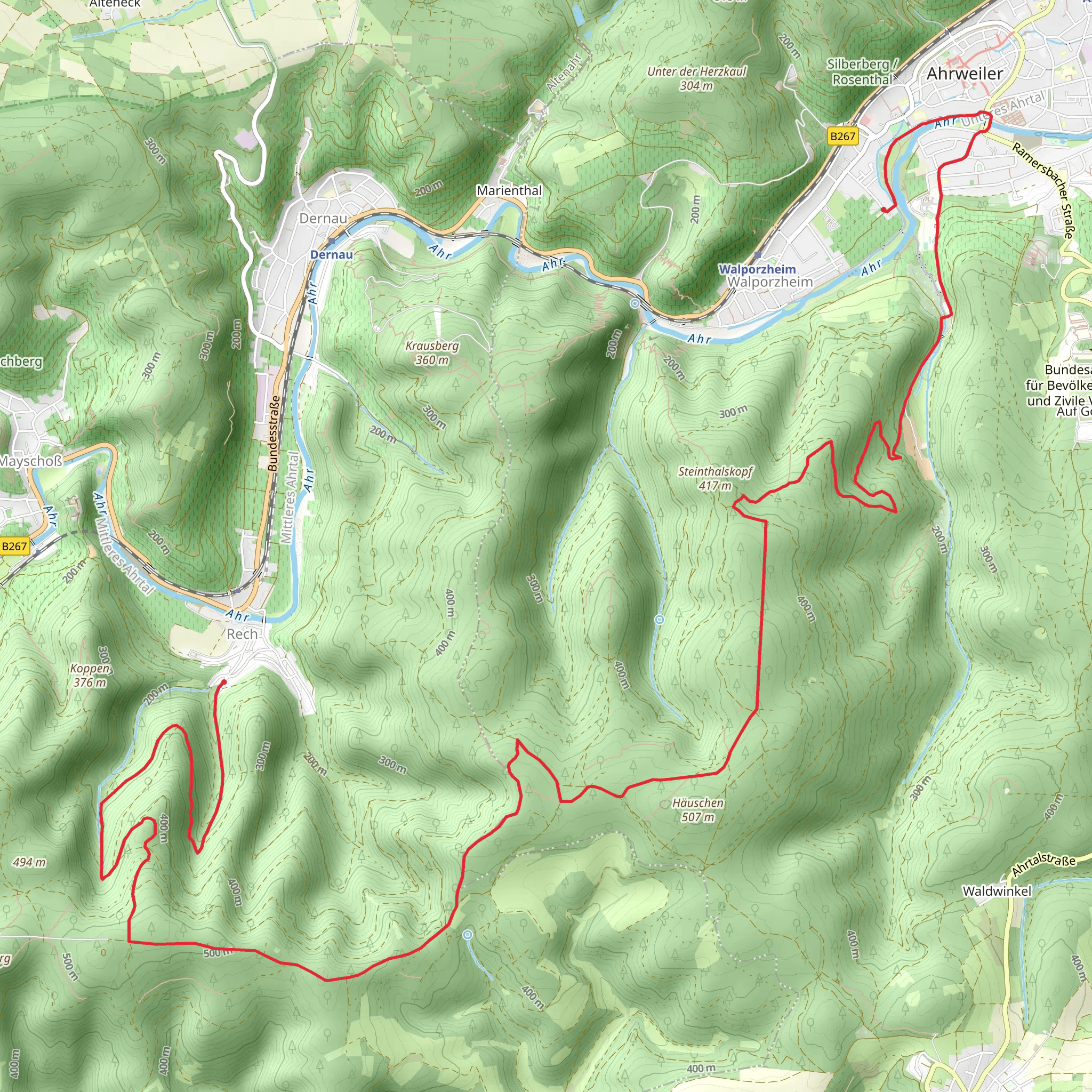 Walporzheim to Rech Walk mobile static map