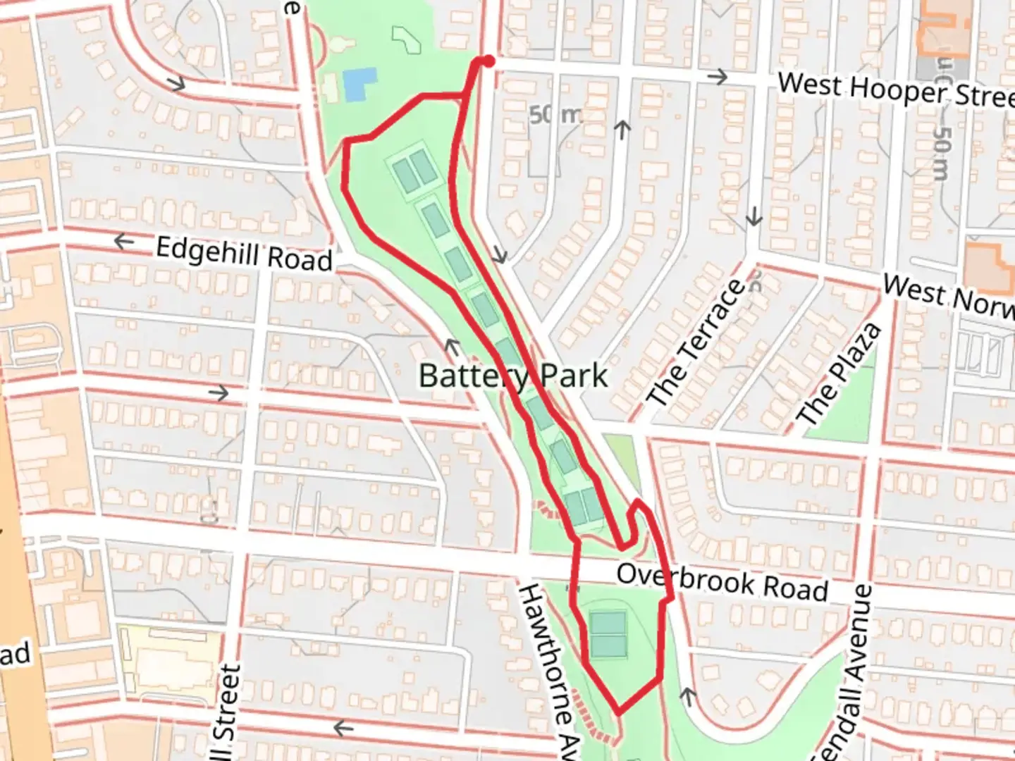 An image depicting the trail Montrose Avenue Loop and its surrounding area.