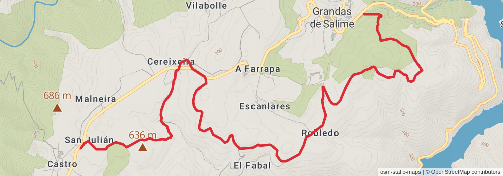 GR 109 Interior Asturias stage 30 Map