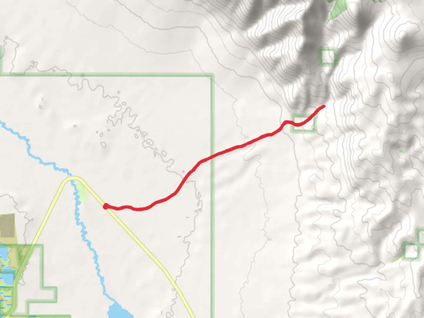An image depicting the trail Benton Crossing Road and its surrounding area.