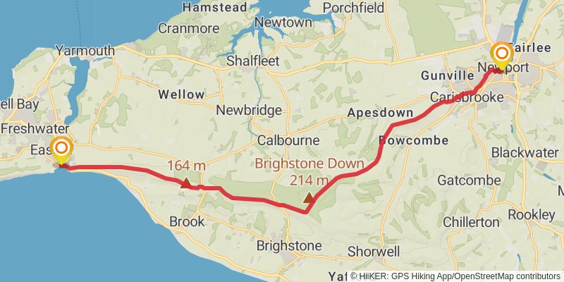 Lymington to Portsmouth Harbour - Isle Of Wight stage 2 Map