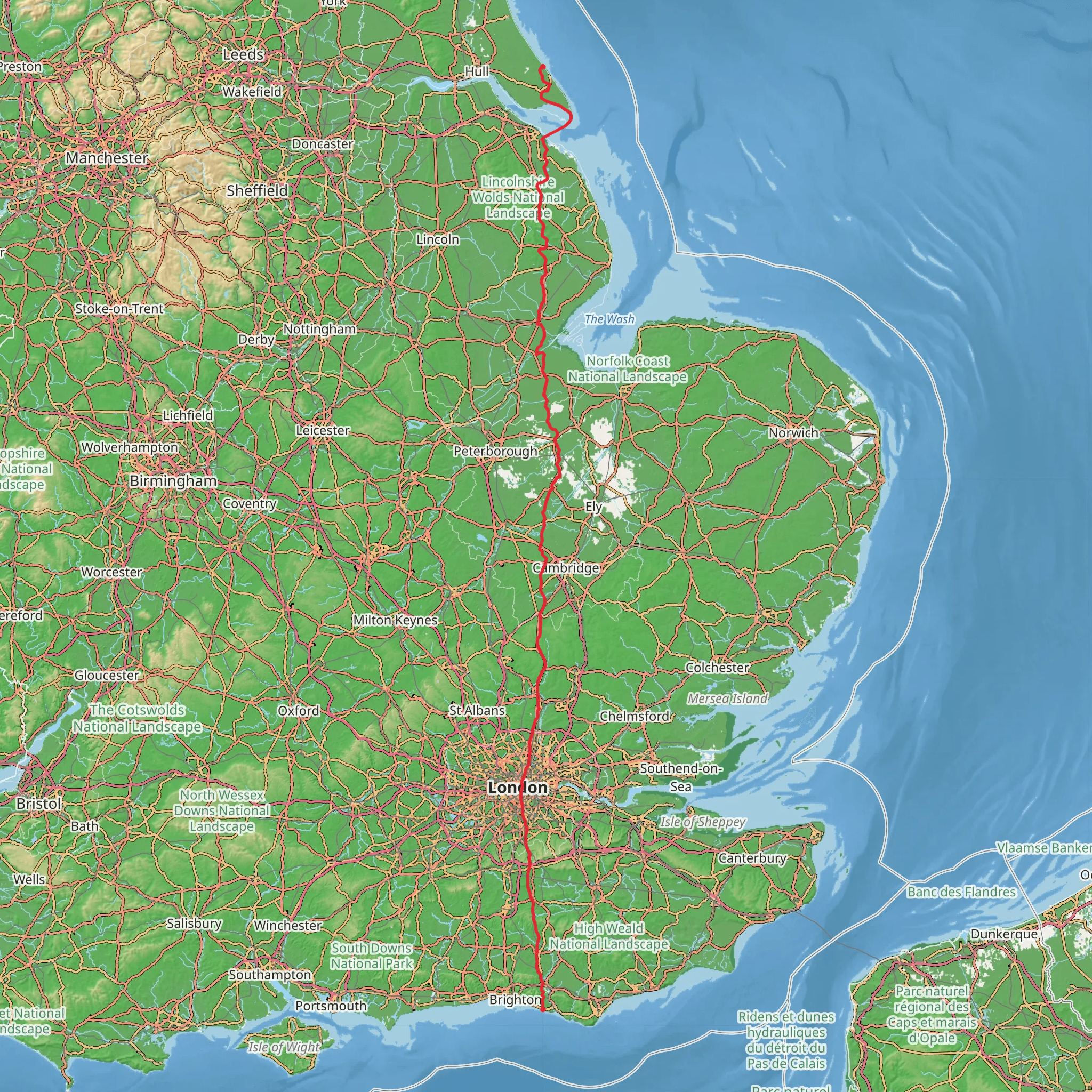 Greenwich Meridian Trail mobile static map