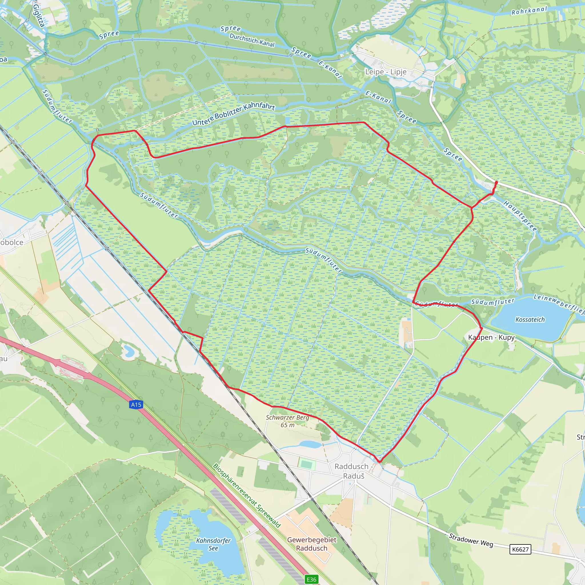 Moorlehrpfad Raddusch Loop mobile static map