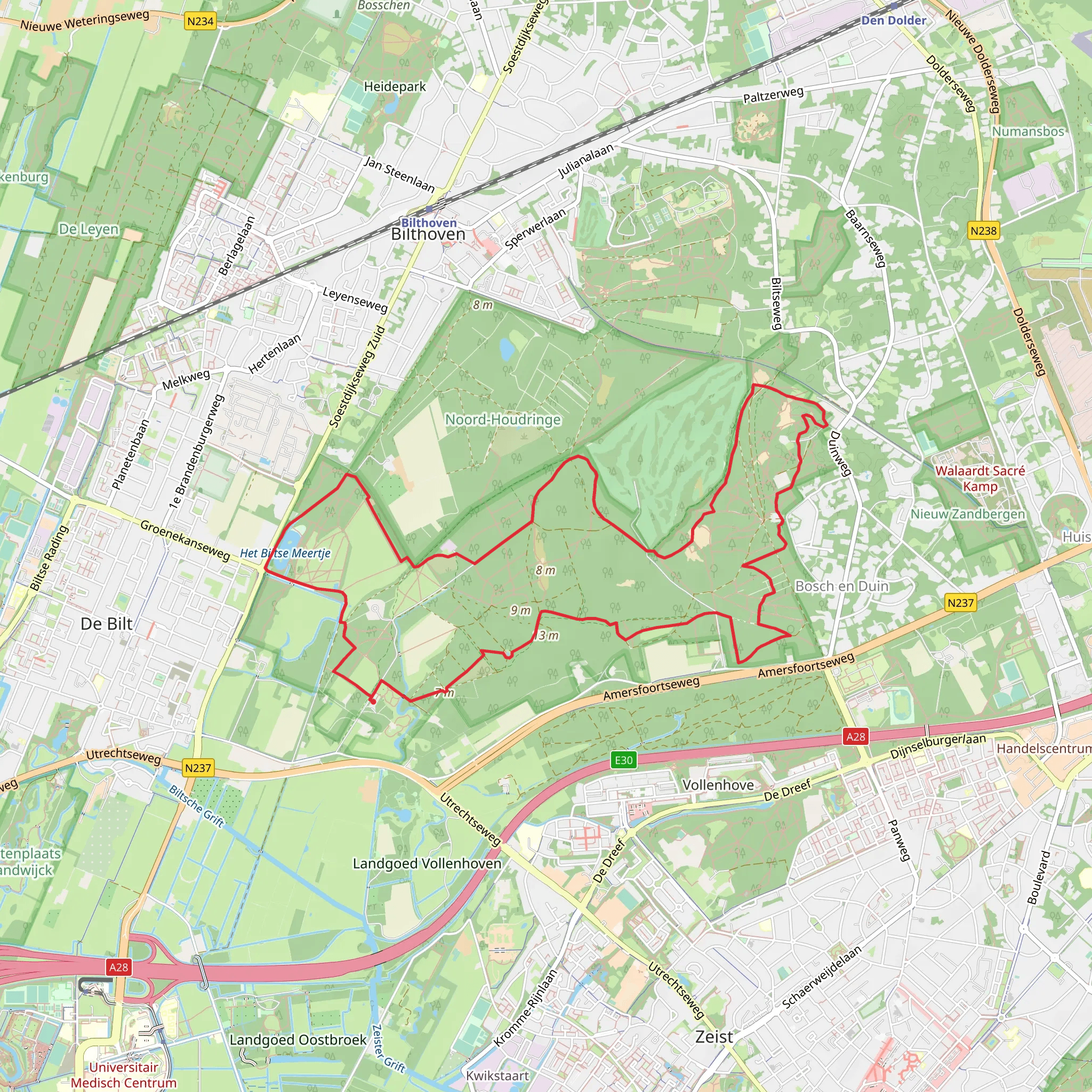 Ijsbaan, Panbos and Edeiweiss Loop mobile static map