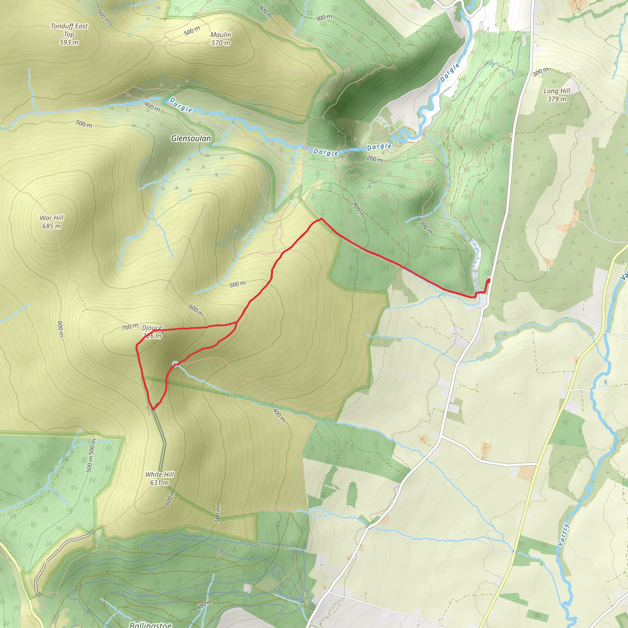 Djouce Mountain Loop mobile static map