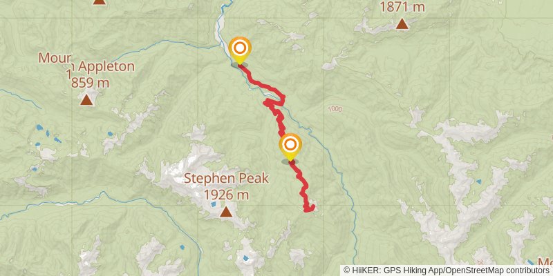 Elwha River Trail to Dodger Point stage 3 Map