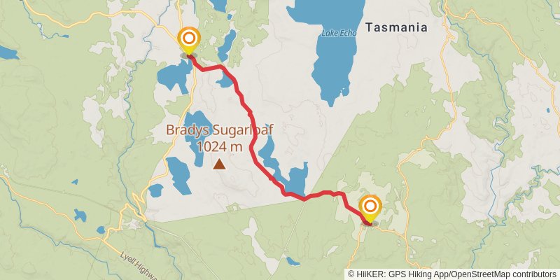 Tasmanian Trail stage 14 Map