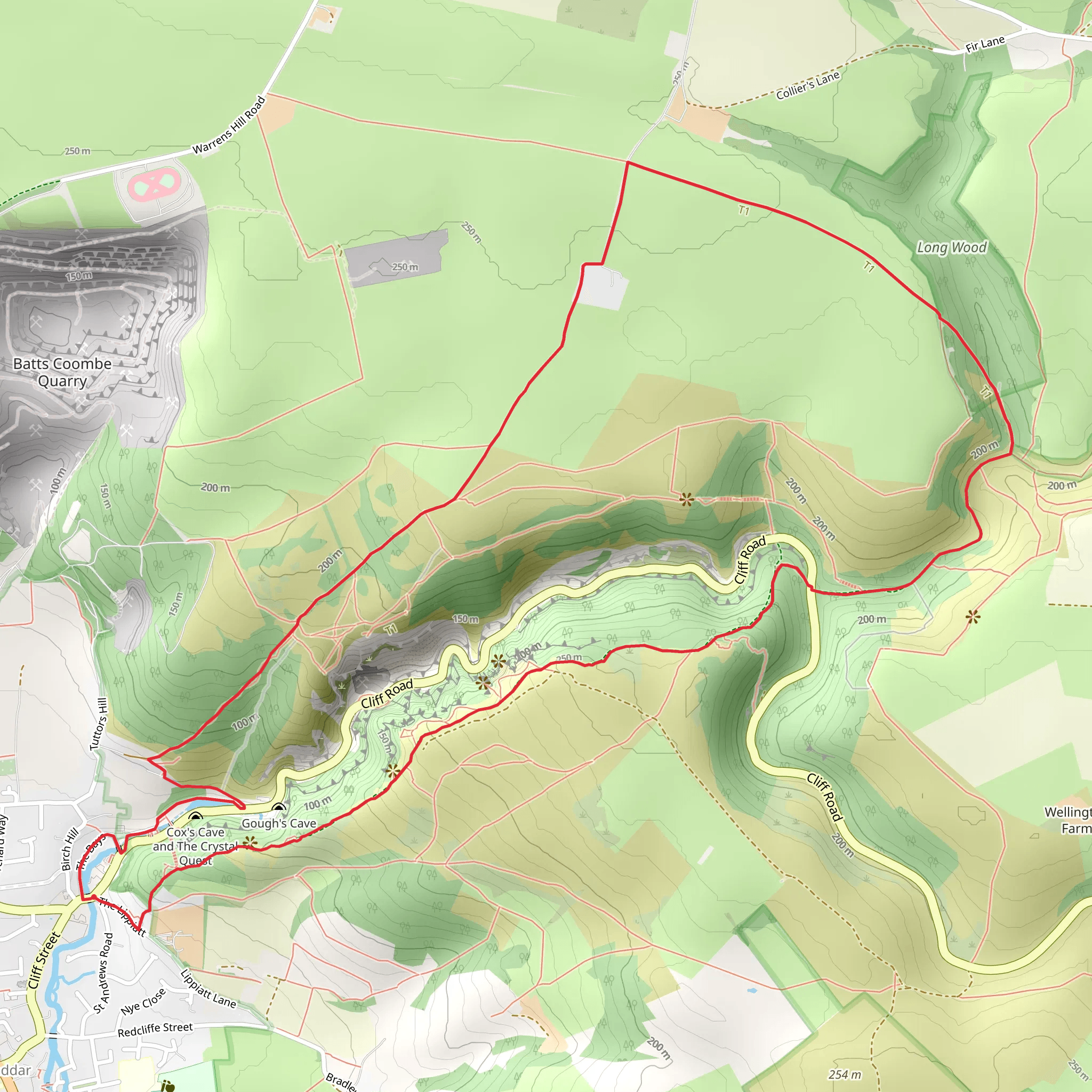 Cheddar Gorge Walk mobile static map