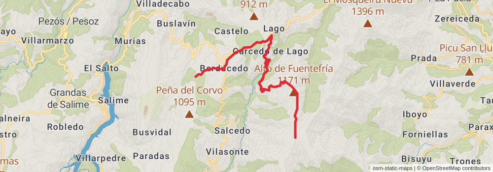 GR 109 Interior Asturias stage 28 Map