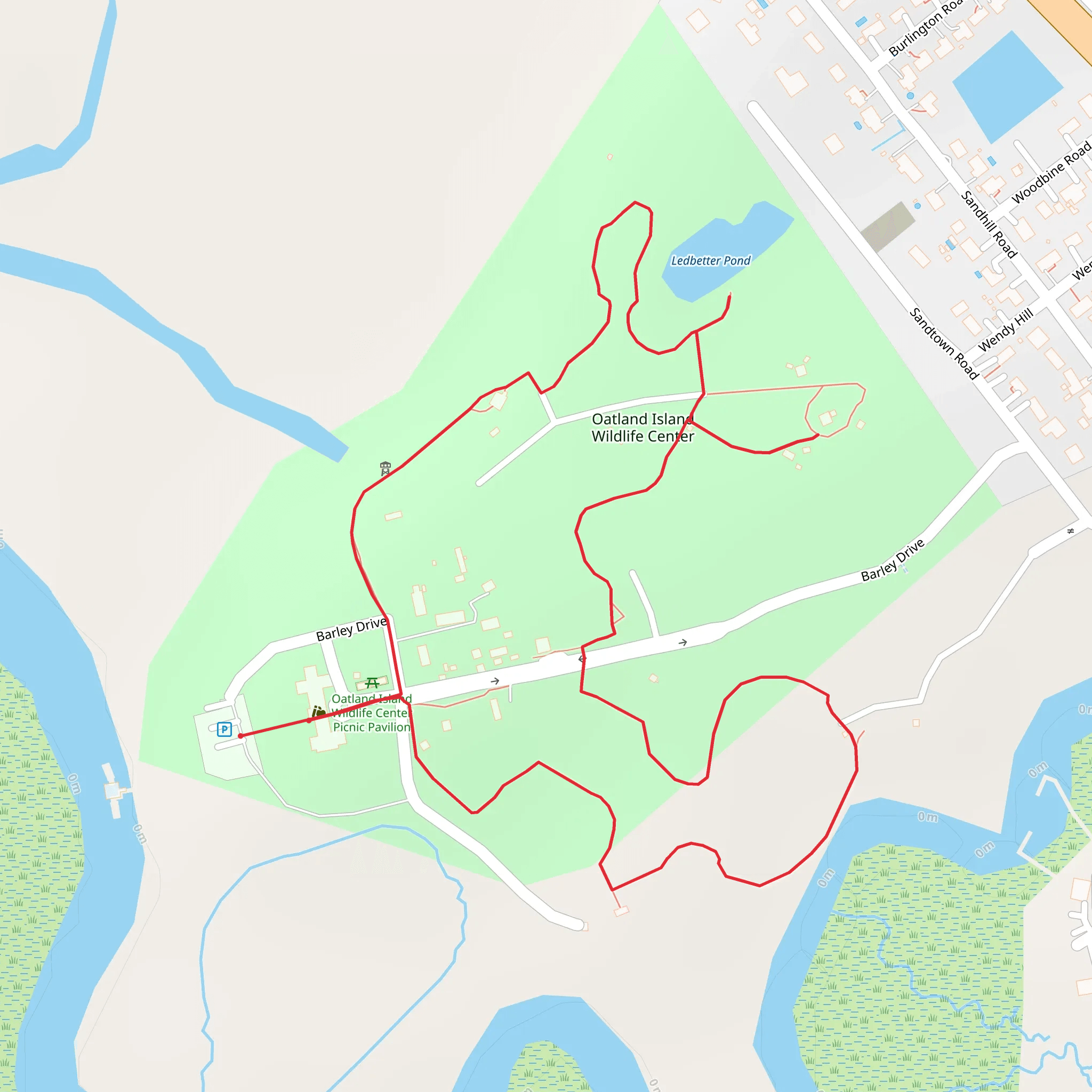 Oatland Island Wildlife Center Loop mobile static map