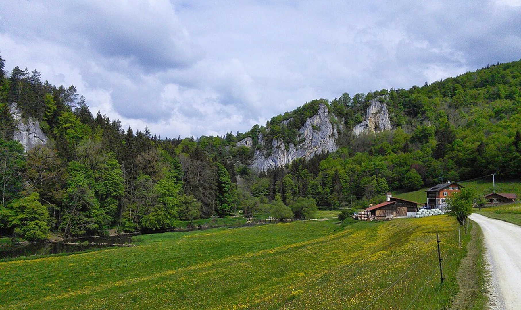 An image depicting the trail Main Neckar Rhein Weg and Hohenmarkweg and its surrounding area.