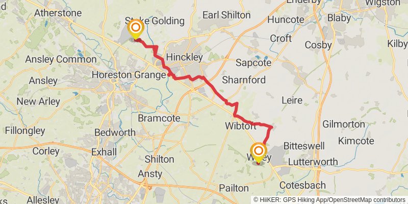 Leicestershire Border Loop Walk stage 13 Map