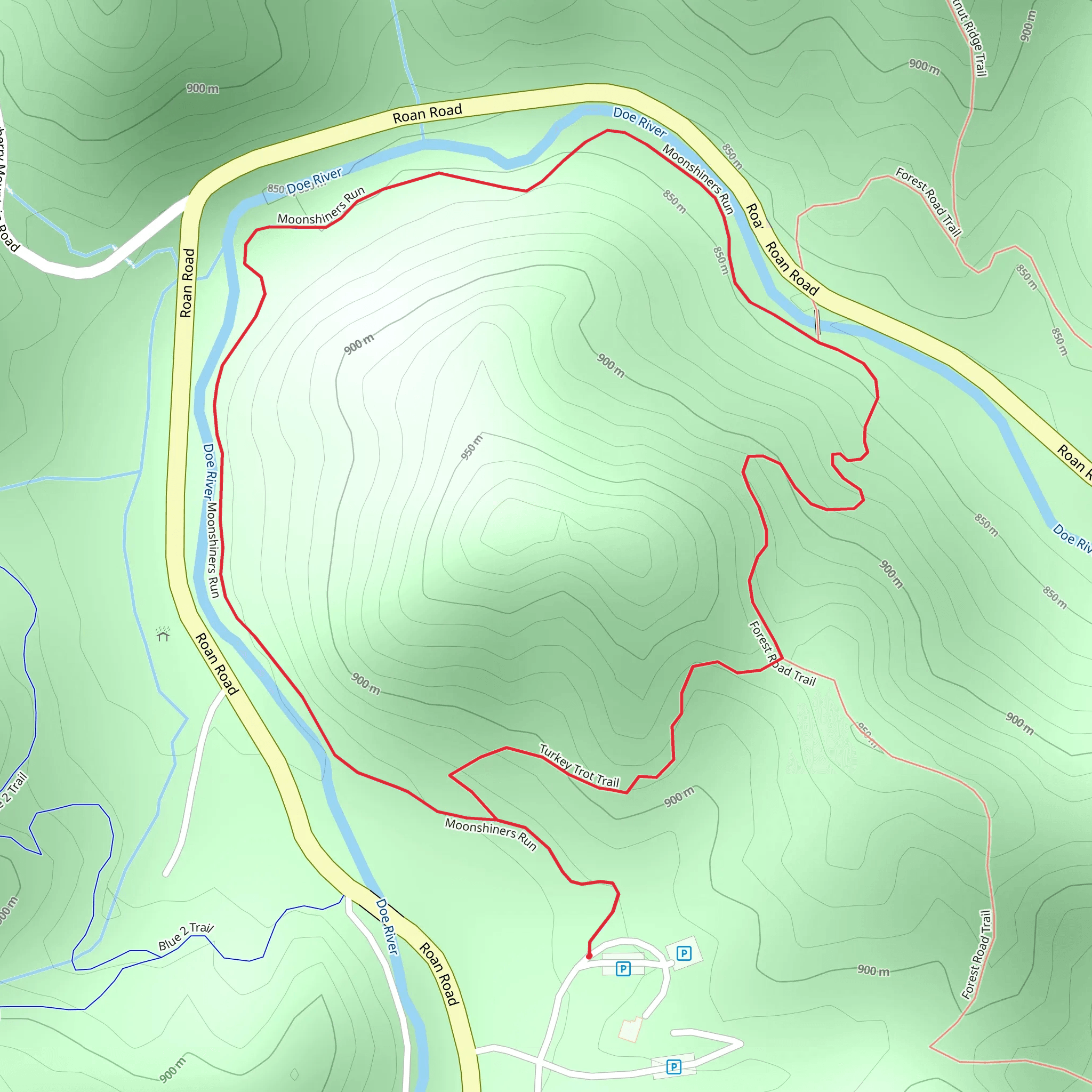 Moonshiners Run and Turkey Trot Loop Trail mobile static map