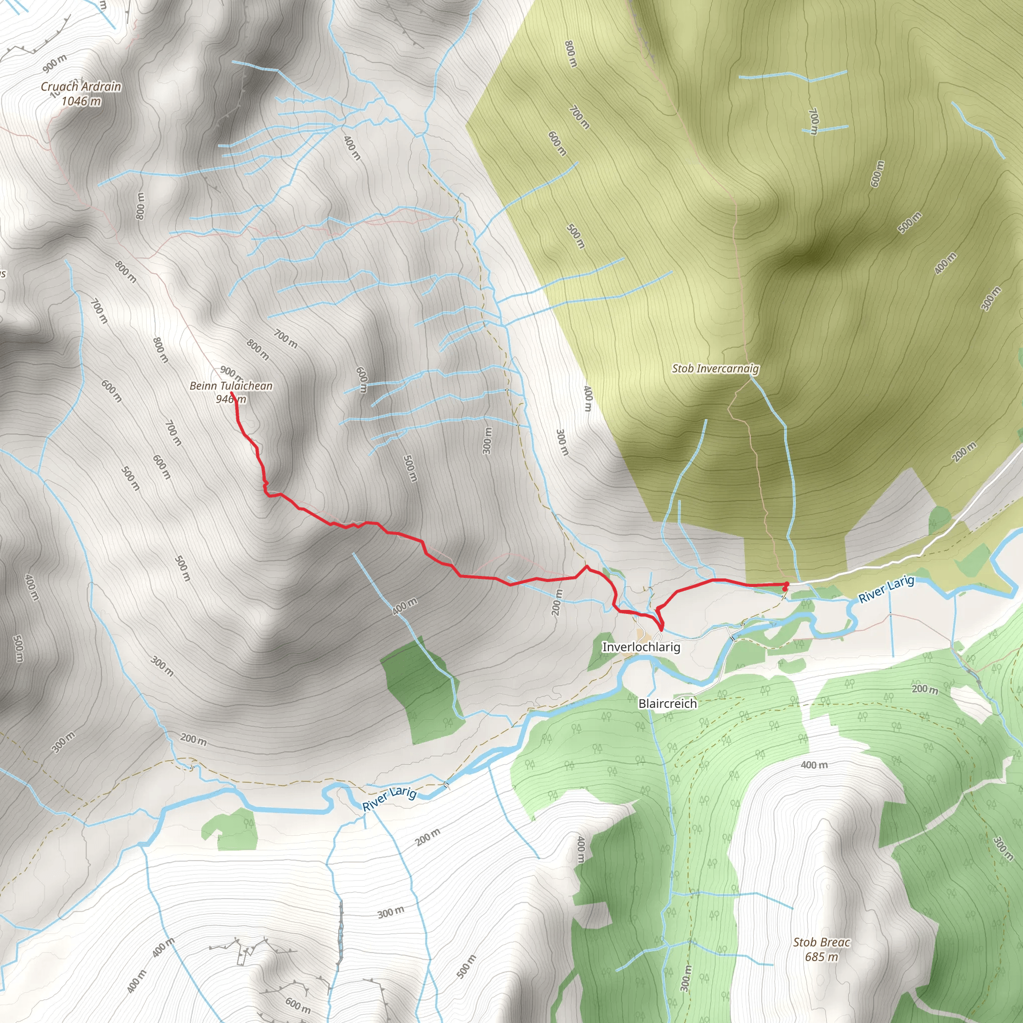 Beinn Tulaichean mobile static map