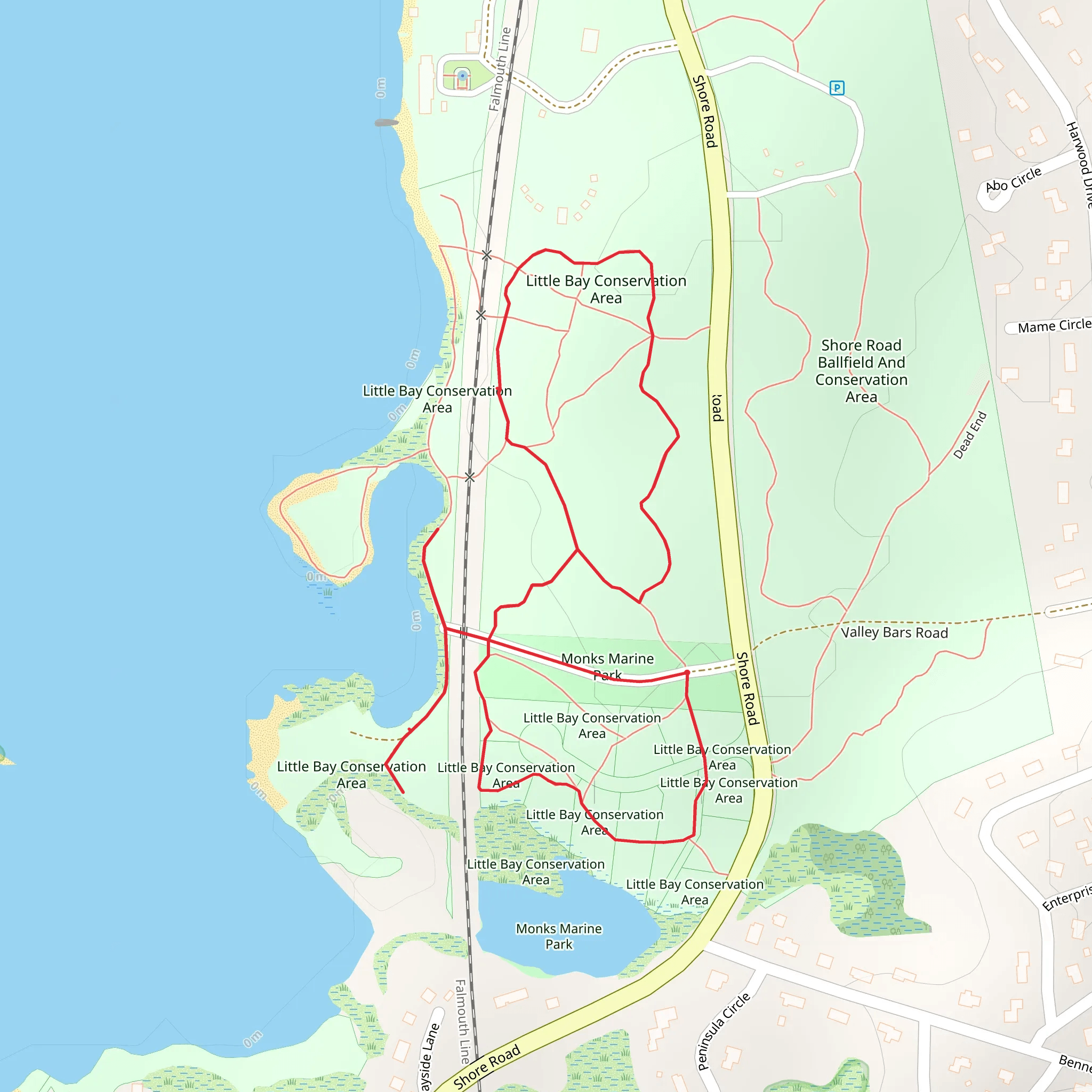 Monks Marine Park Loop Trail mobile static map