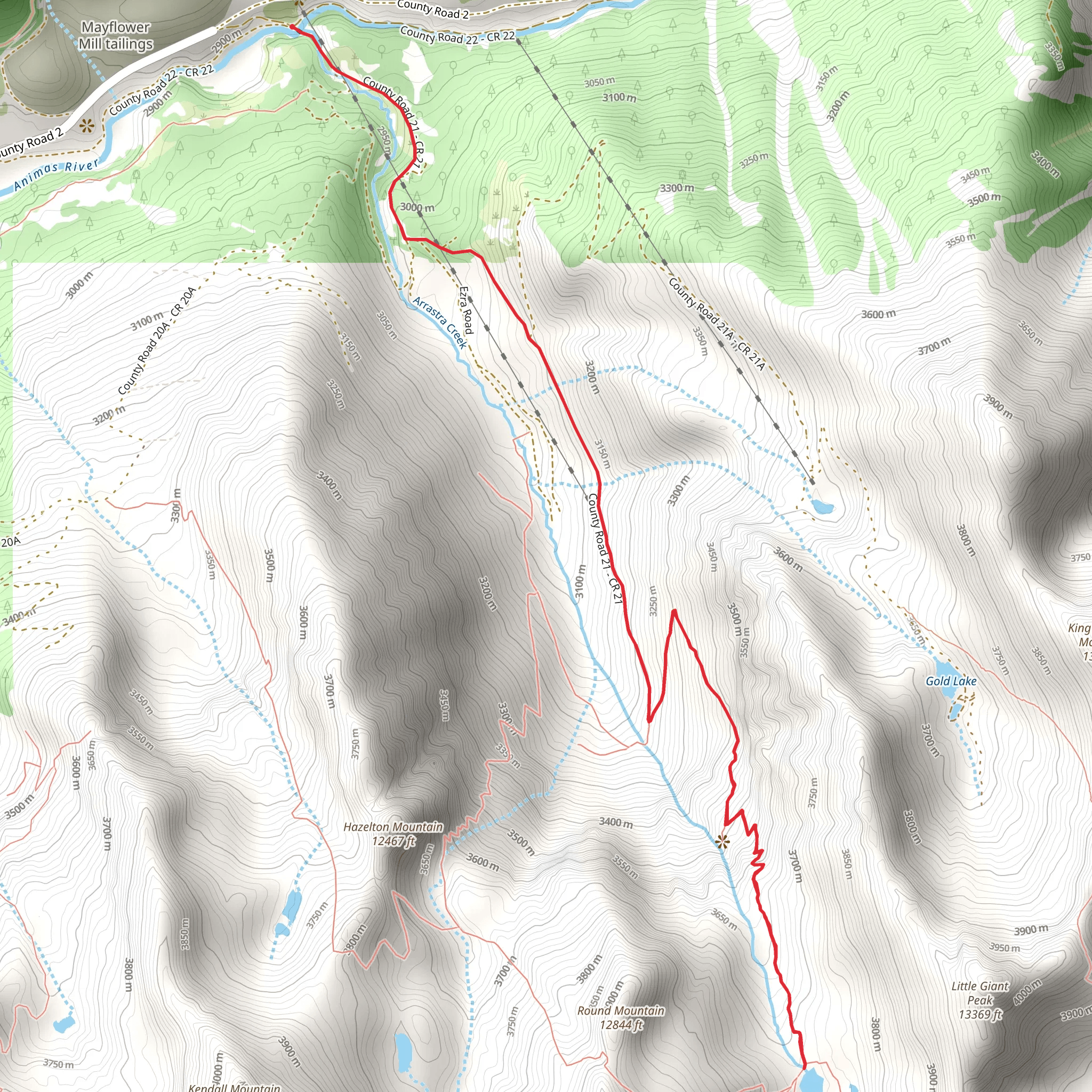 Silver Lake via Arrastra Creek mobile static map
