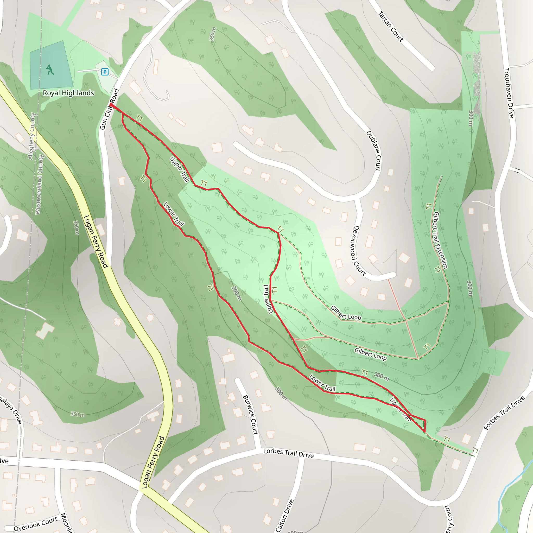 Lower and Upper Trail mobile static map