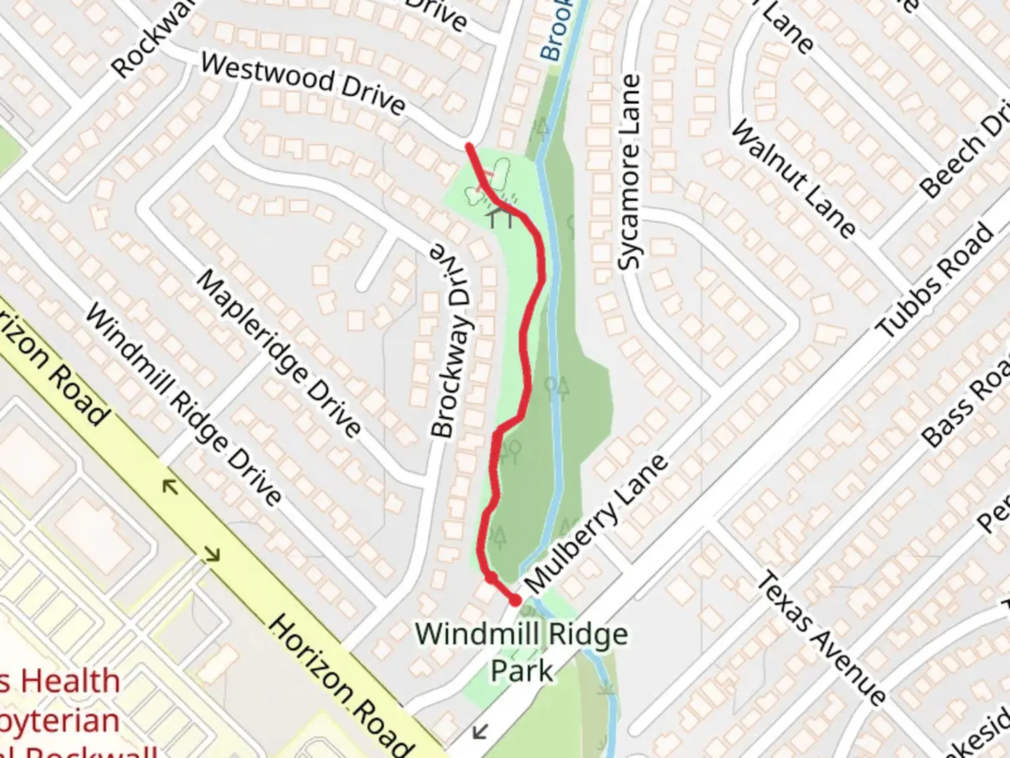 An image depicting the trail Mulberry Lane and its surrounding area.