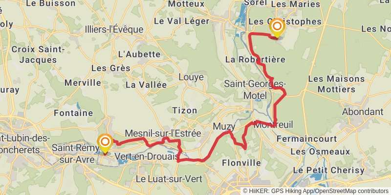 GR 22 - De Paris Au Mont Saint Michel stage 8 Map