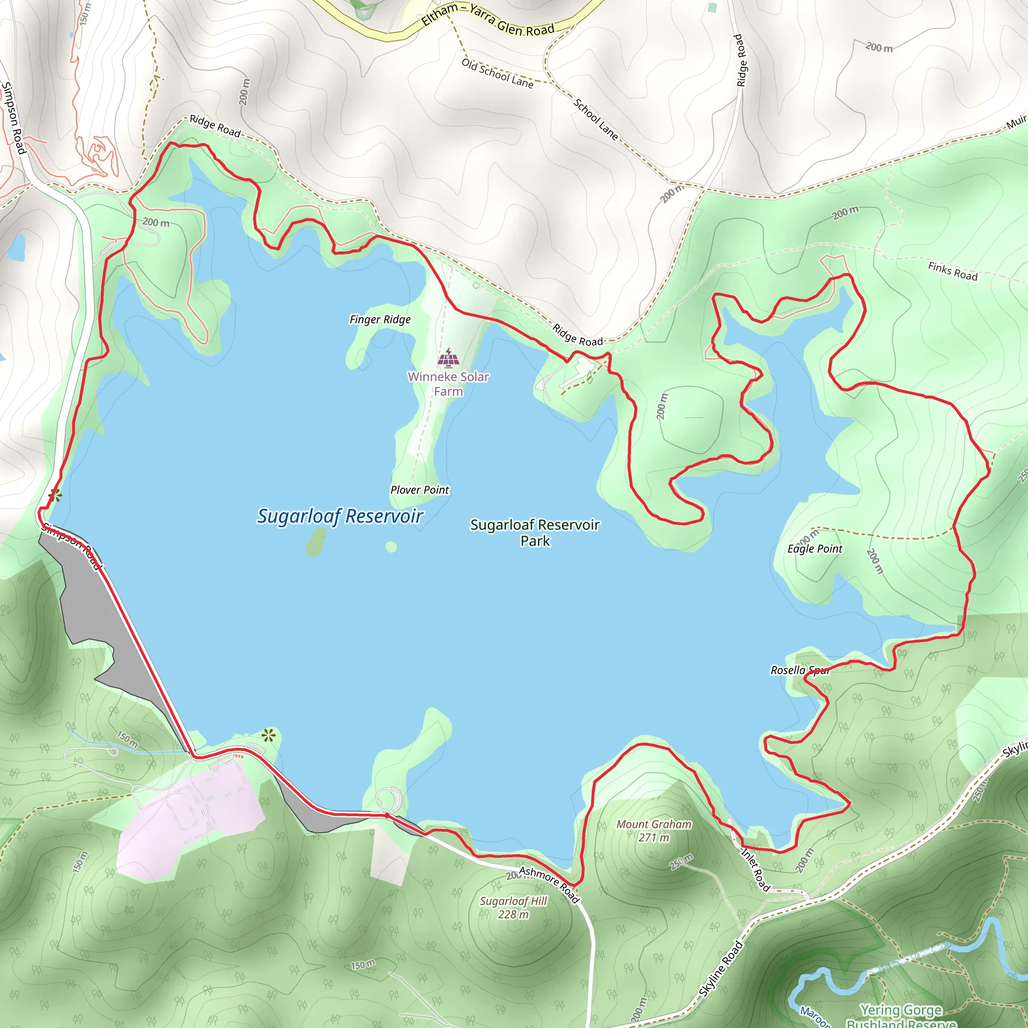Sugarloaf and Christmas Hills Circuit Trail mobile static map