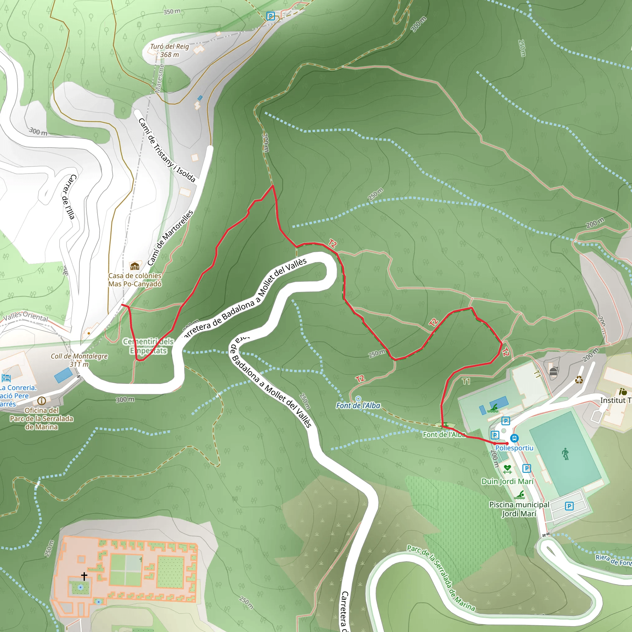 From the Fuente del Alba to the Conreria SL C 146 mobile static map