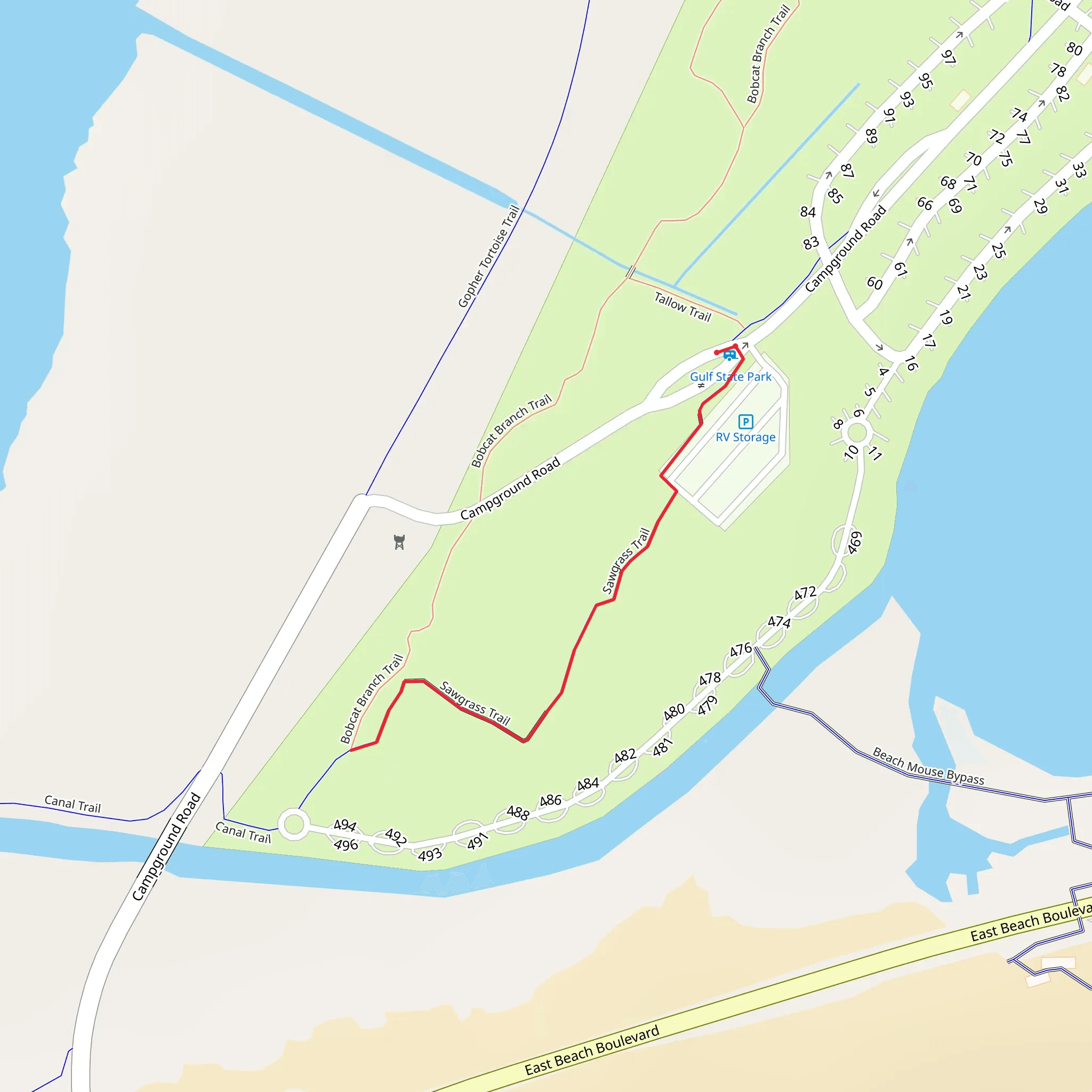 Sawgrass Short Trail mobile static map