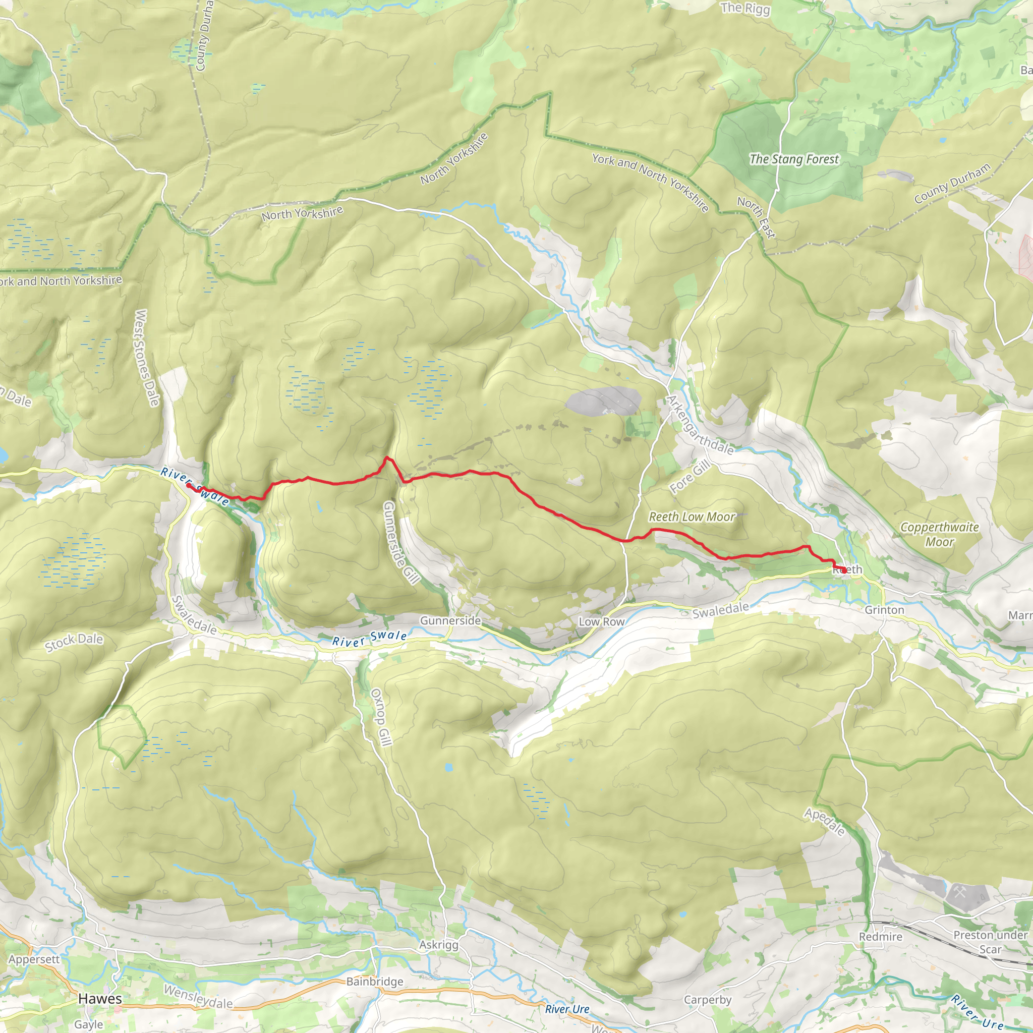 Keld to Reeth Walk mobile static map