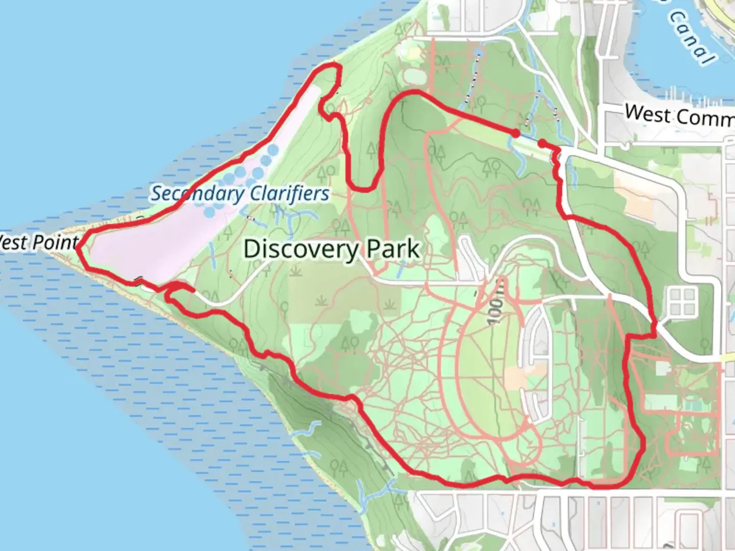 An image depicting the trail Texas Way and South Beach Trail and its surrounding area.