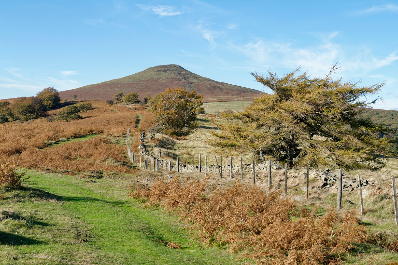 An image depicting the trail The Sugar Loaf from near Abergavenny and its surrounding area.