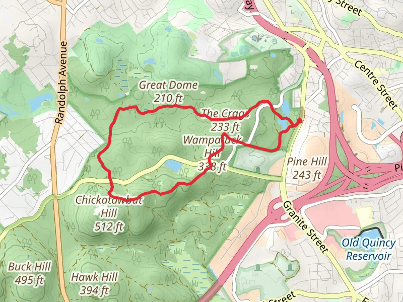 Rattlesnake Hill and Blue Hill Reservoir Loop