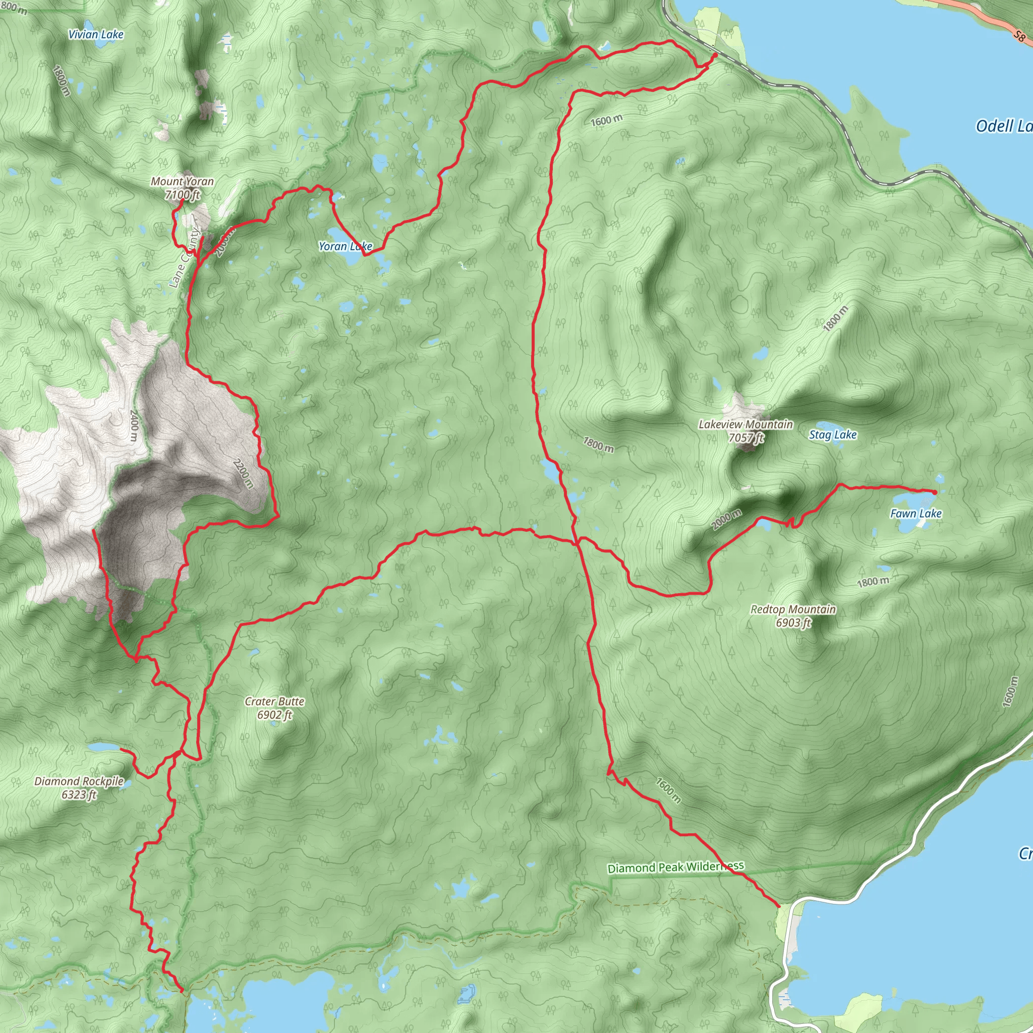 Diamond Peak Loop mobile static map