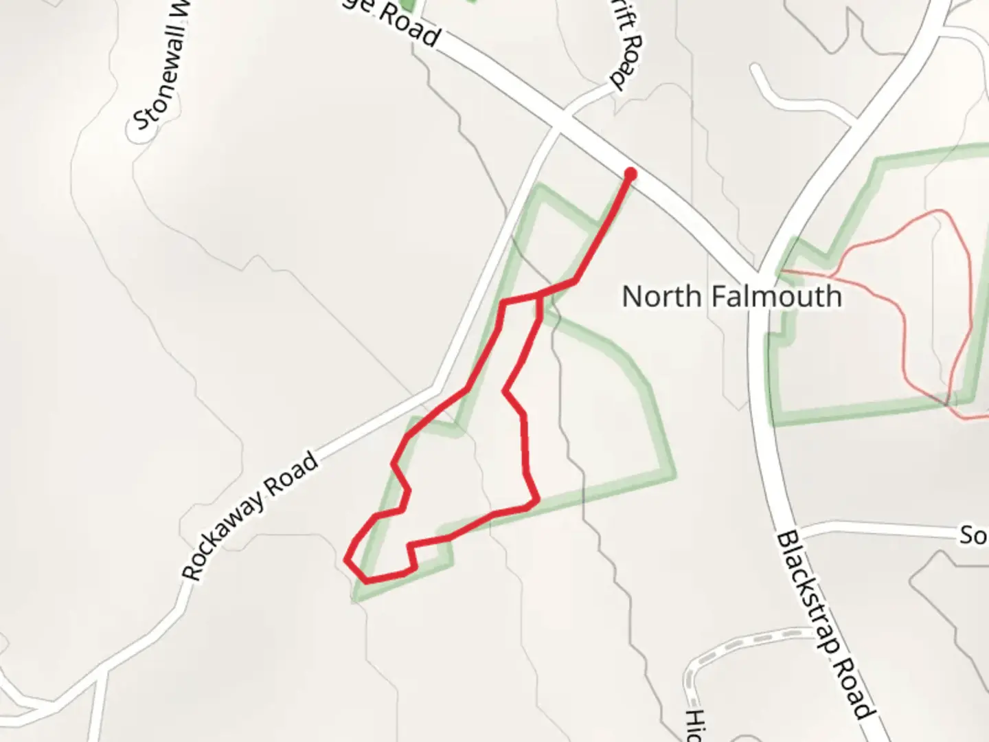 An image depicting the trail Fraxinus Trail Loop and its surrounding area.