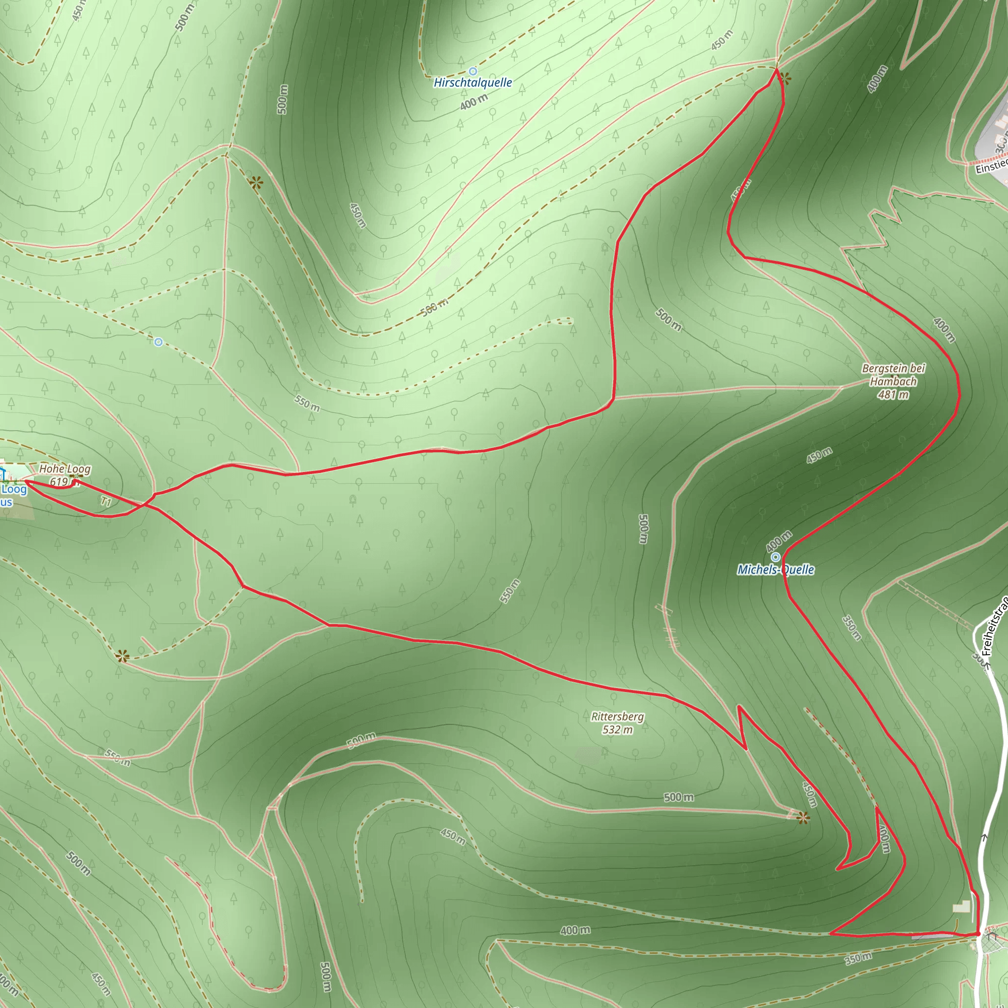 Hohe Loog Loop via Quellenweg mobile static map