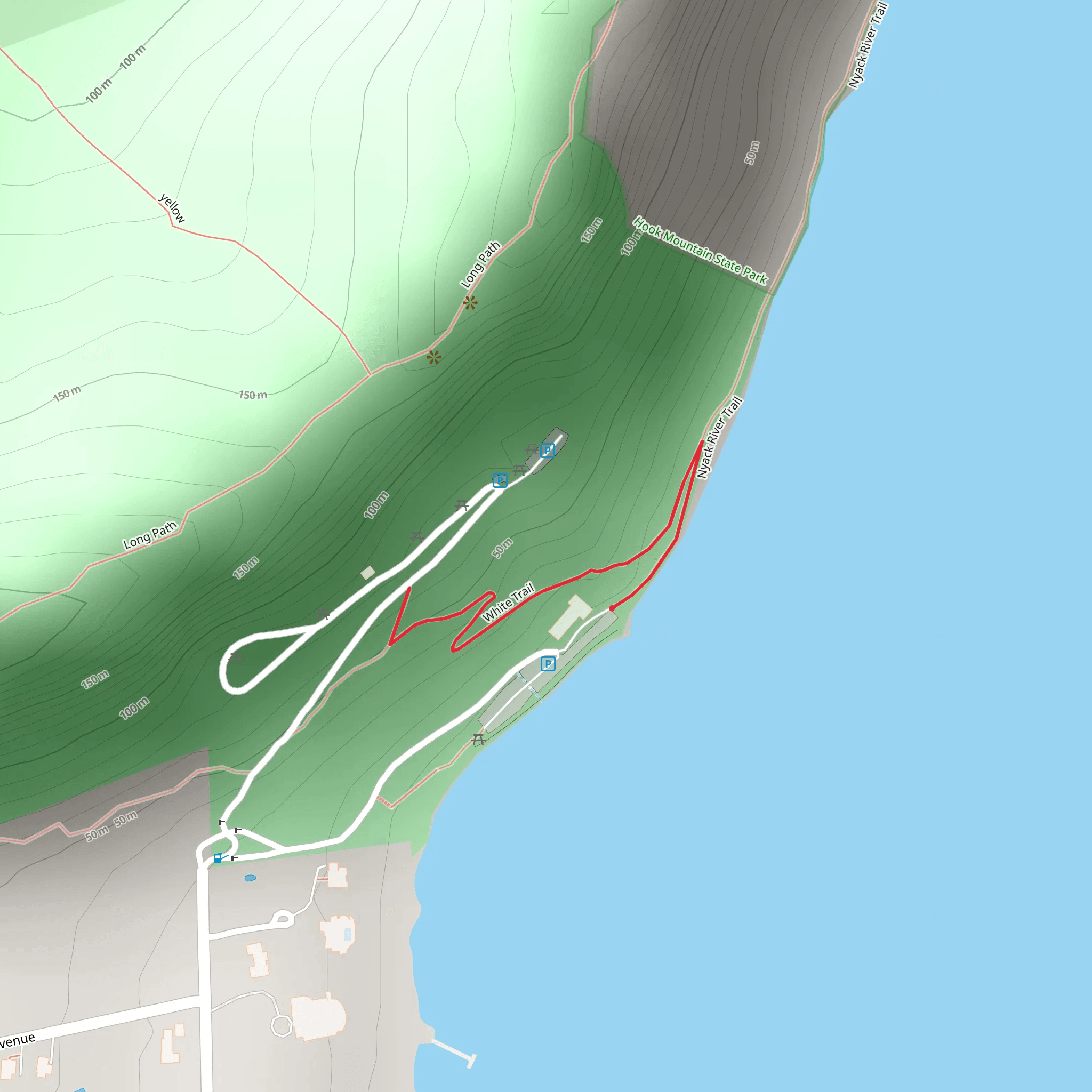 White Trail - Nyack Beach State Park mobile static map