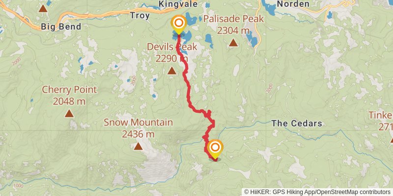 Palisades Creek Trail stage 2 Map