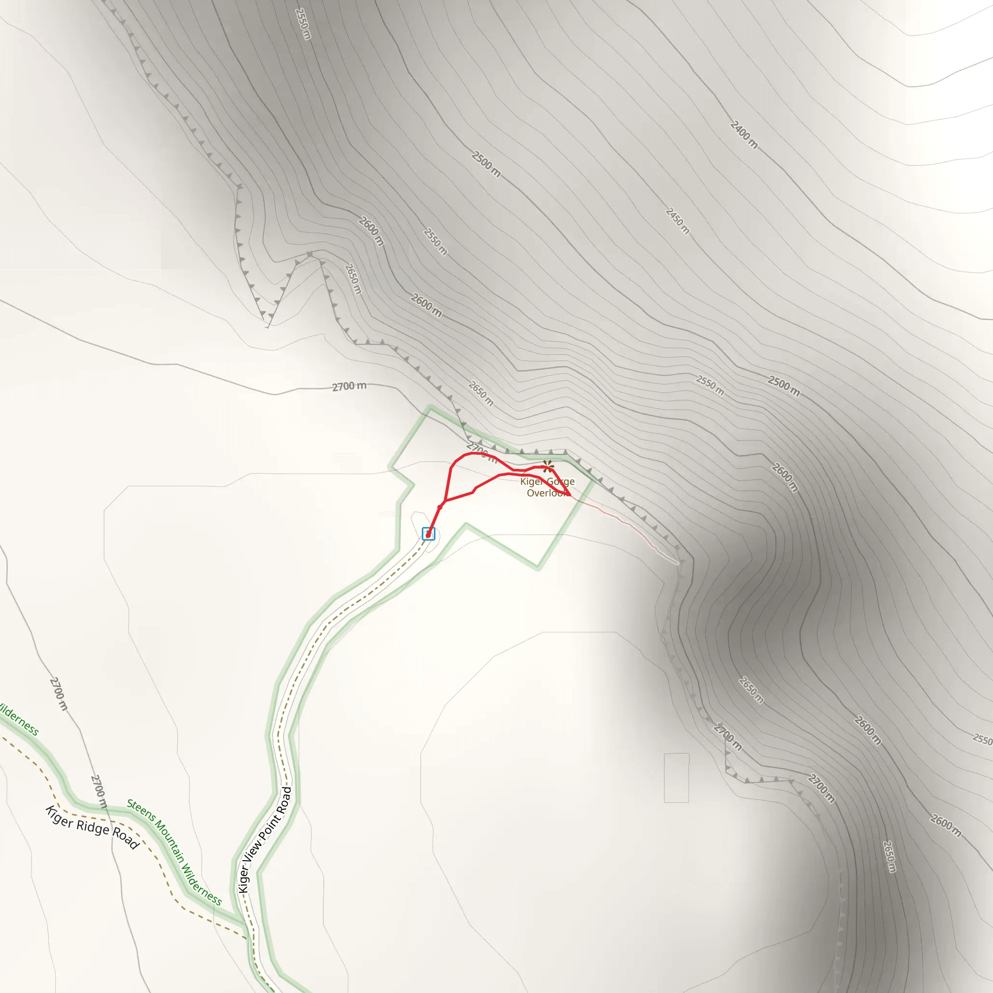 Kiger Gorge Overlook Loop Trail mobile static map