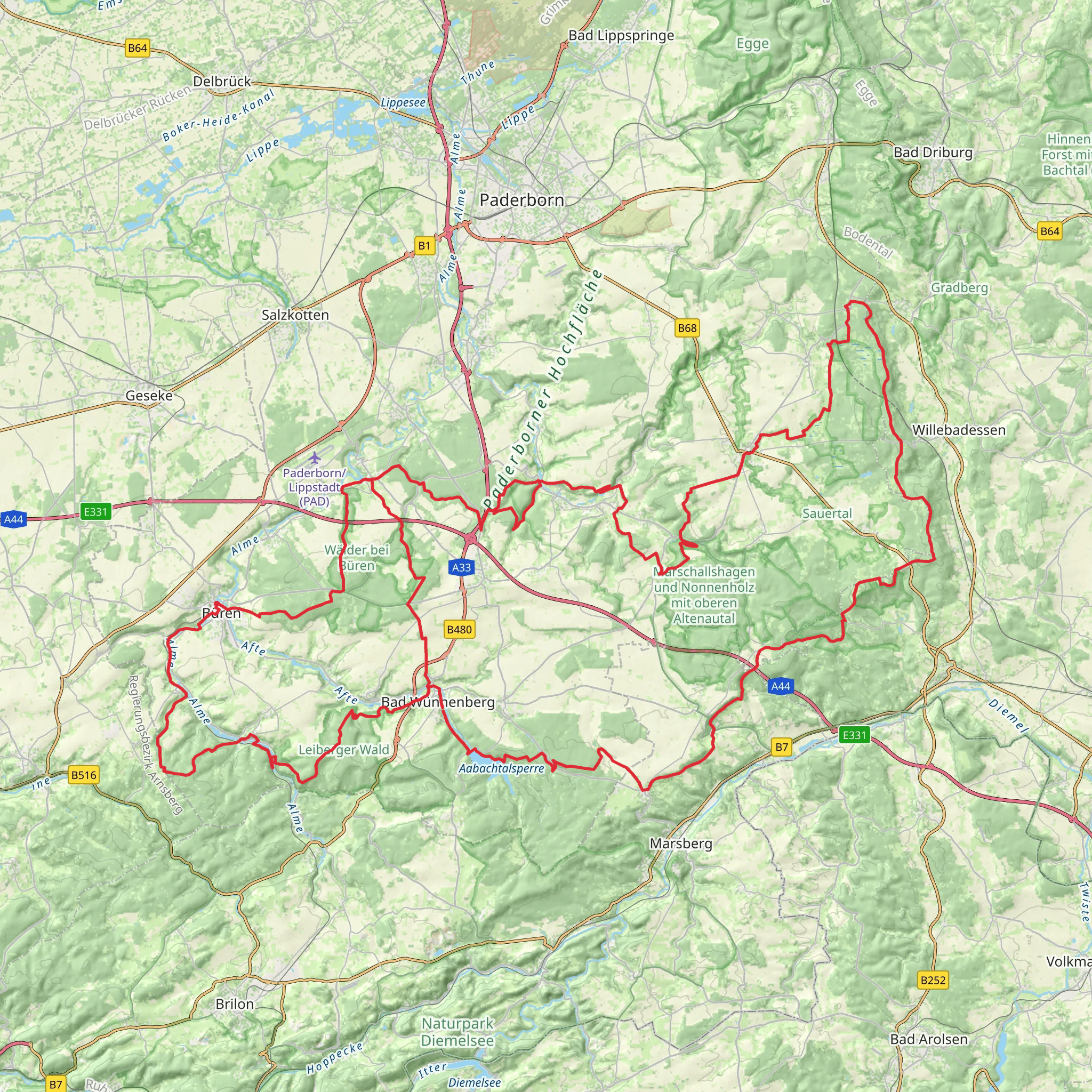 Sintfeld-Höhenweg mobile static map
