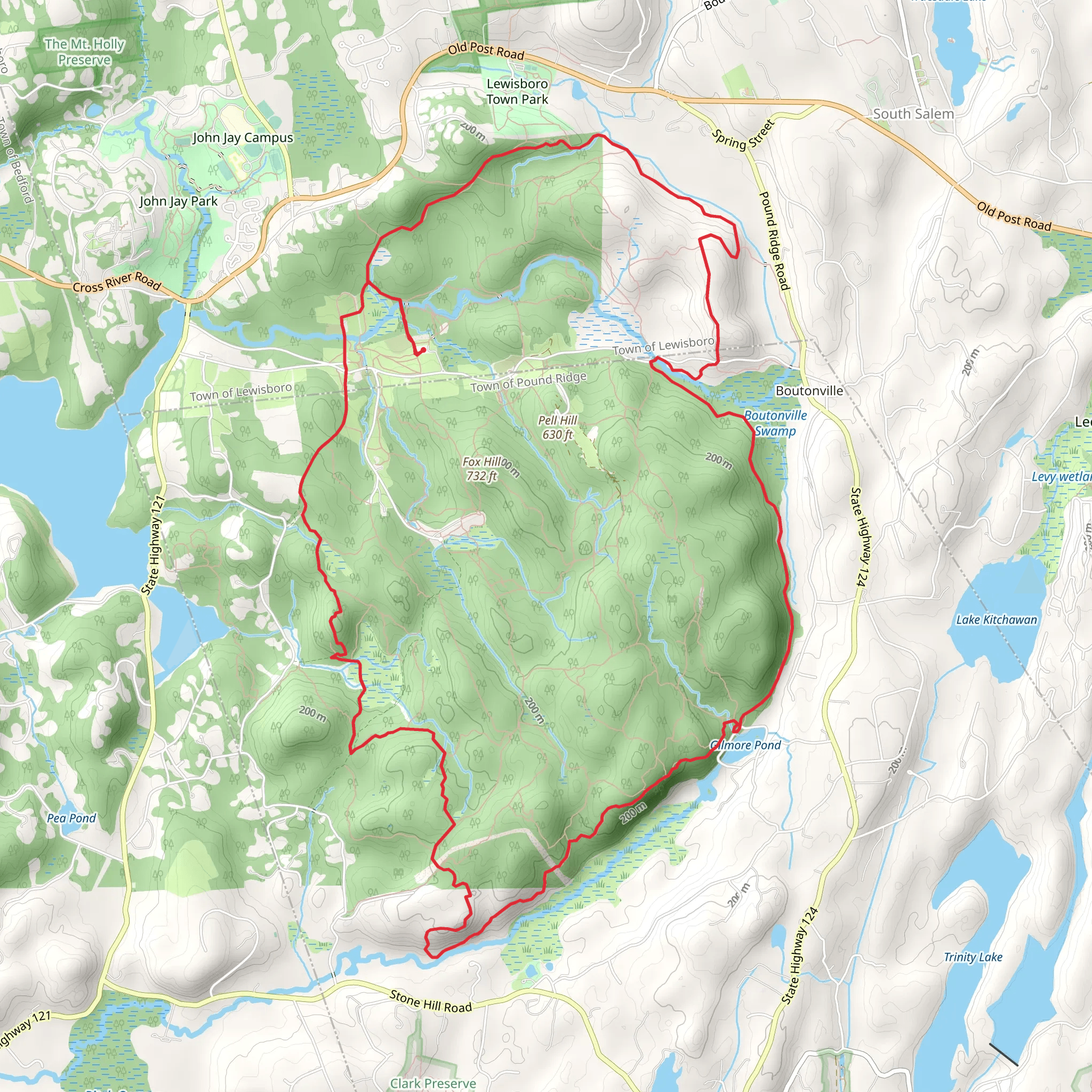 Fox Hill and Pell Hike Loop Trail mobile static map