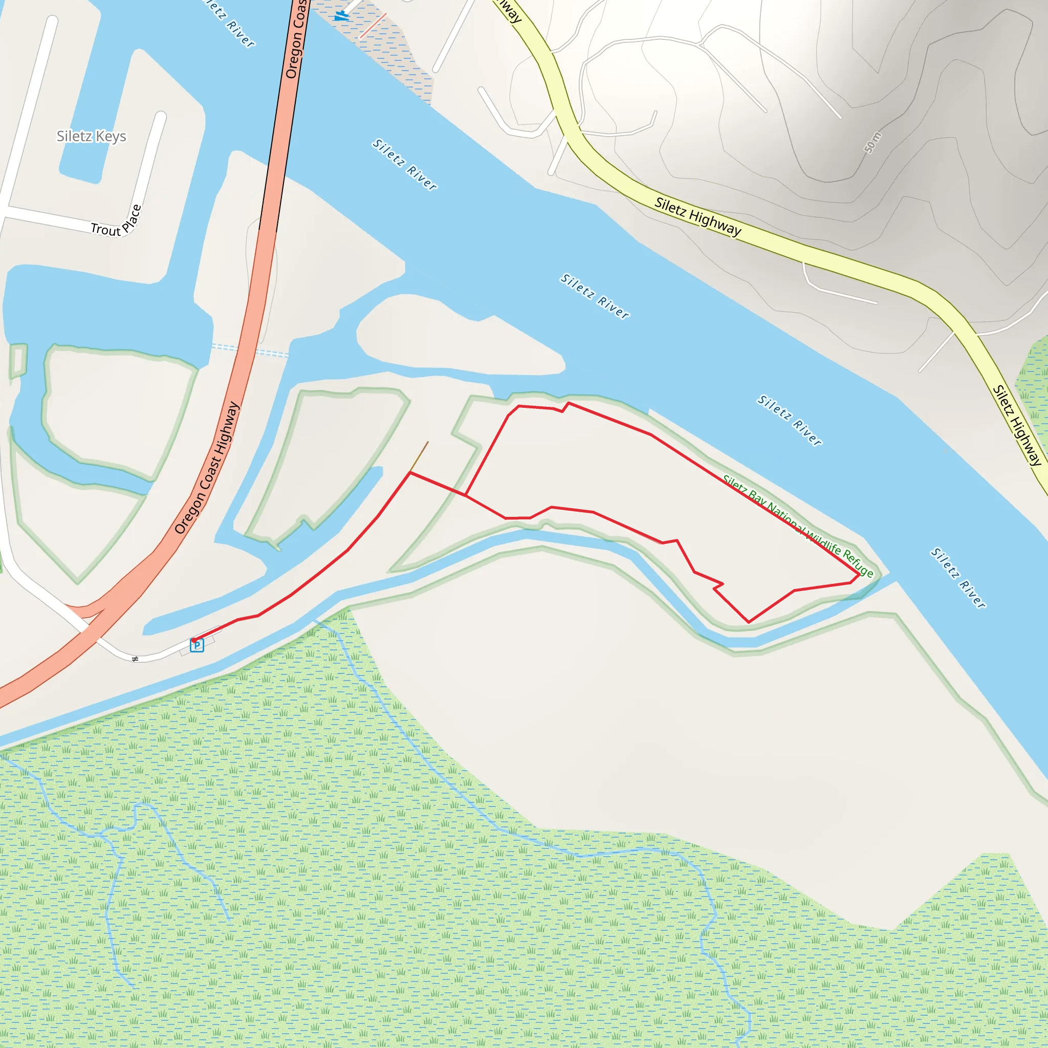 Siletz River Loop Walk mobile static map