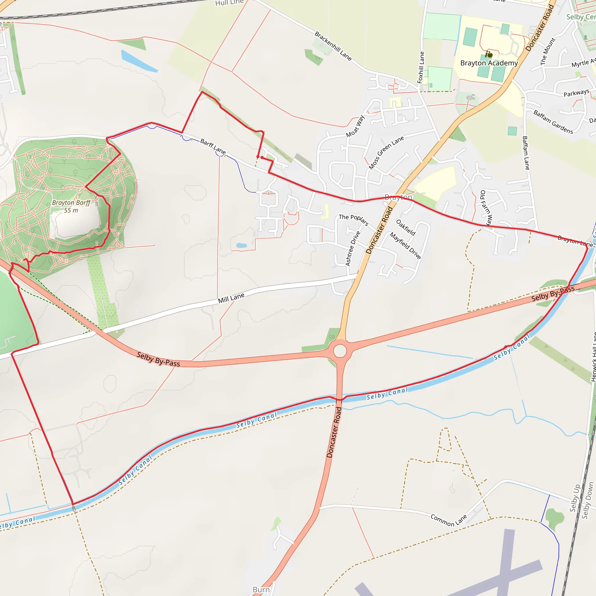 Brayton Barff and Selby Canal mobile static map