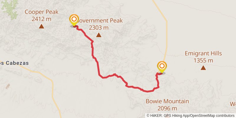 Sky Islands Traverse stage 44 Map