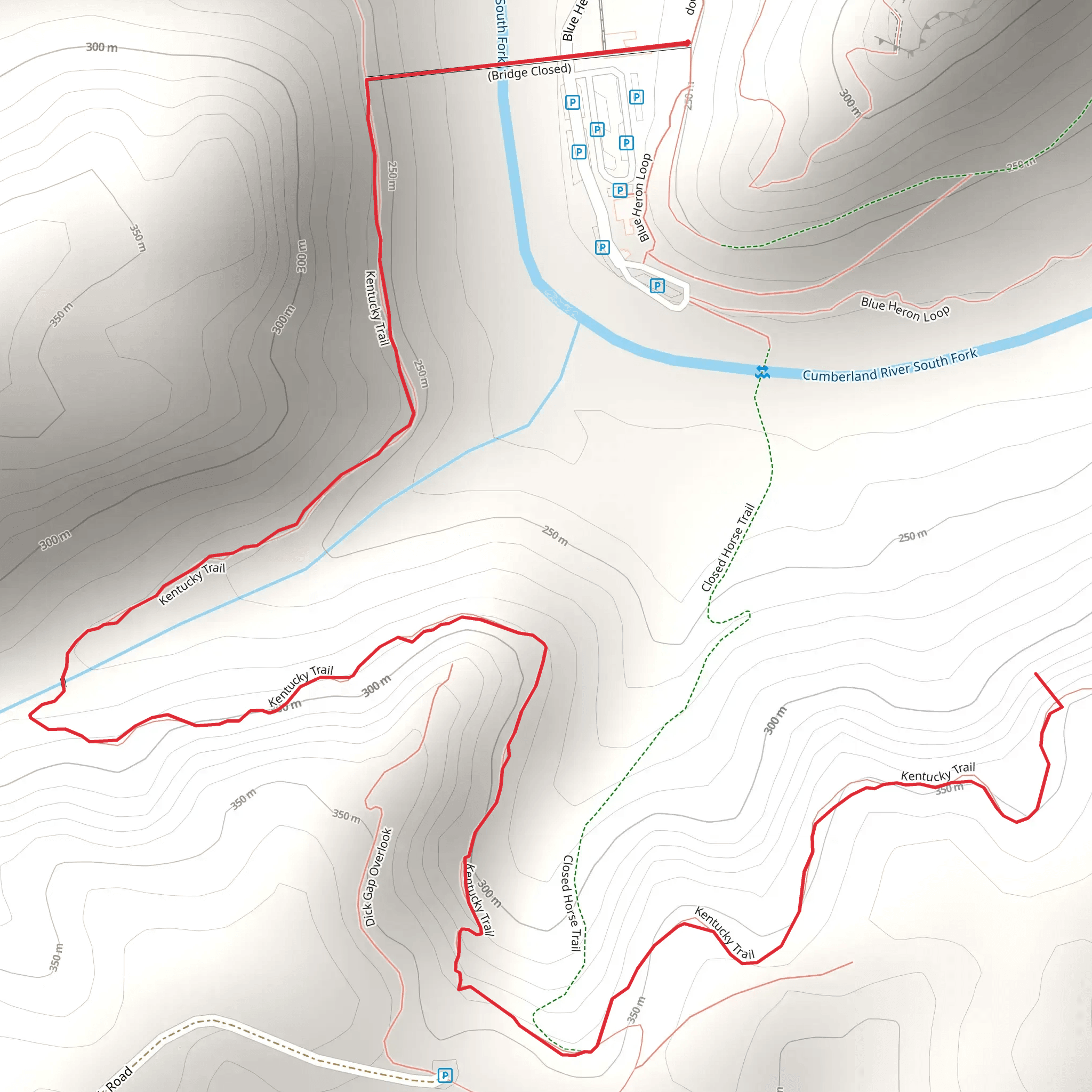 Cumberland River South Fork via Kentucky Trail mobile static map