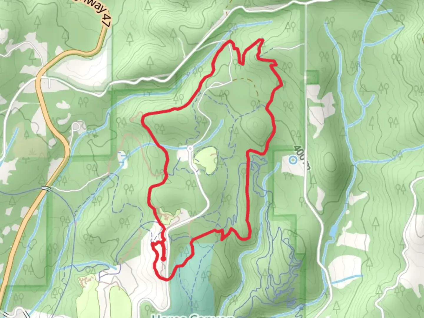 An image depicting the trail Williams Creek - Mountain Dale Cabin Village Loop and its surrounding area.