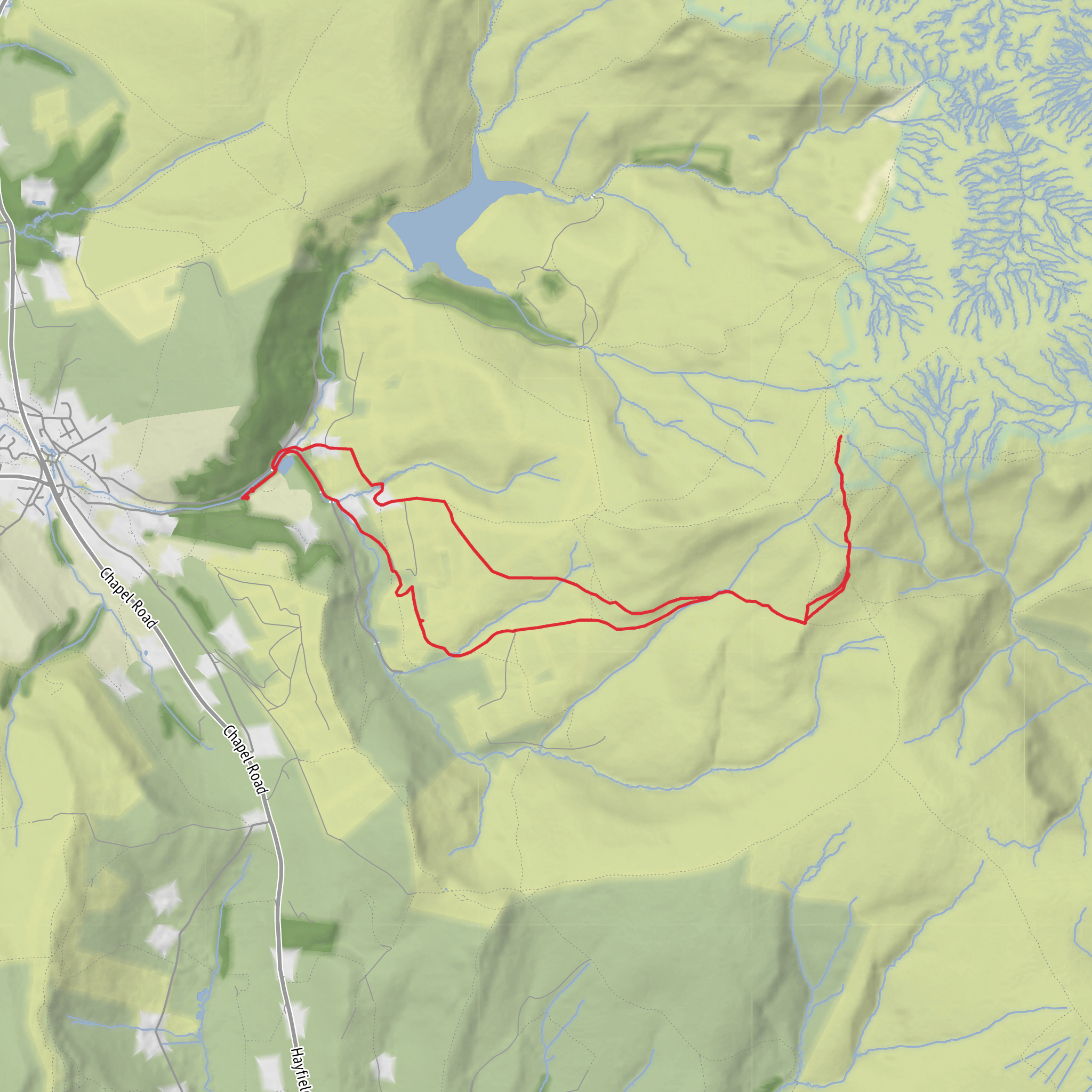 Hayfield Camp Site and Kinder Scout mobile static map
