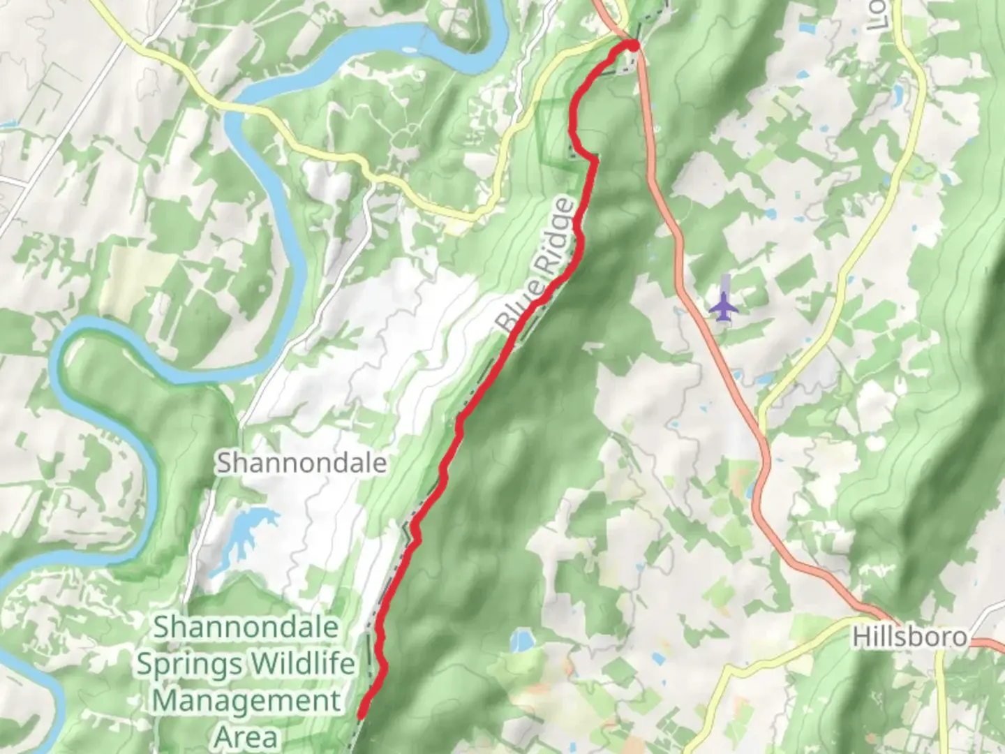 An image depicting the trail Neersville via Appalachian Trail and its surrounding area.